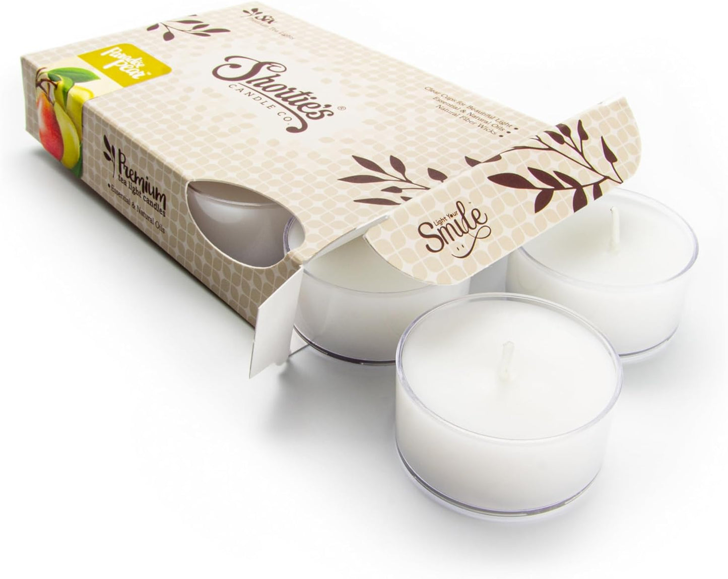 Shortie's Candle Company Coconut Cove Premium Tealight Candles - 6 White Highly Scented Tea Lights - Beautiful Candlelight - Made in the USA - Fruit & Berry Collection