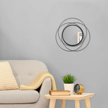 Gold Sunburst Mirrors for Wall Decorative Metal Round Art Mirrors Large Wall Decor Hanging Mirror for Bathroom Bedroom Living Room Vanity Entryway 16"