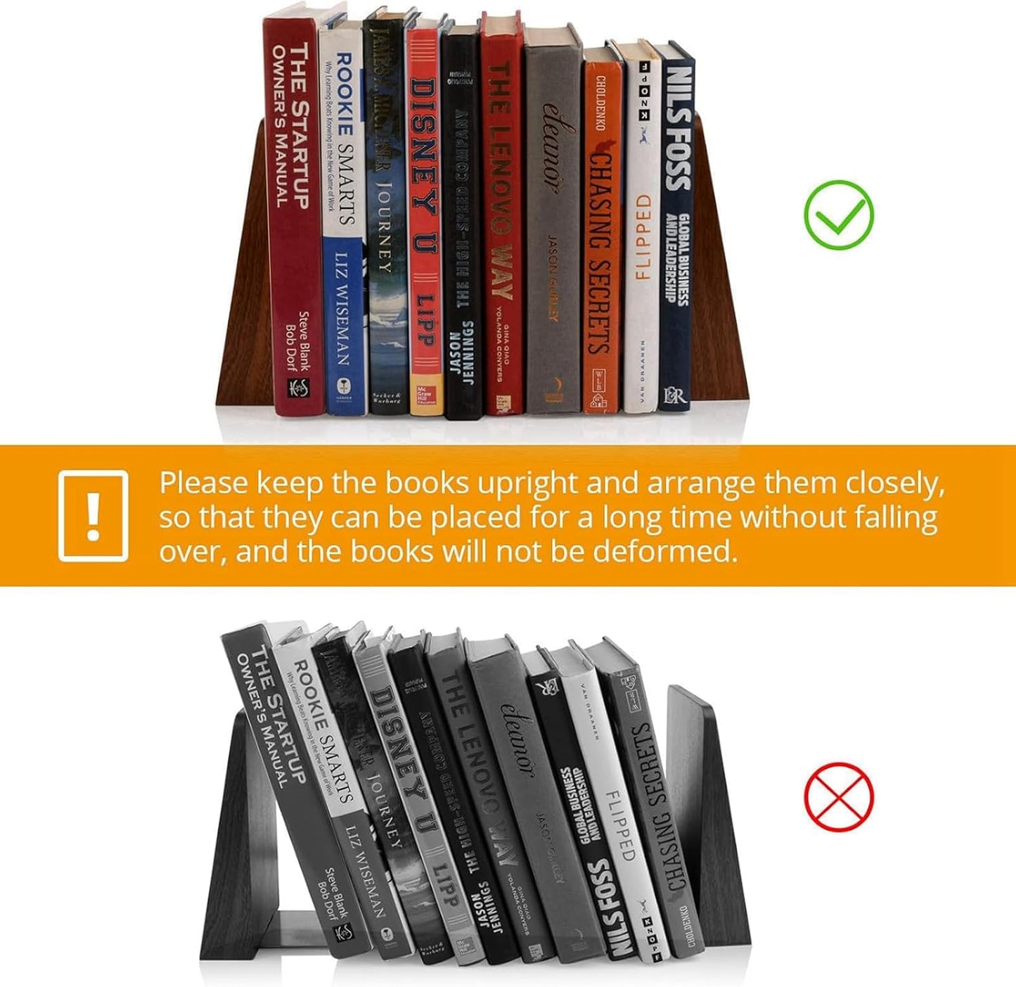DRELIFAM Wood Handmade Book Ends to Hold Books Large Heavy Duty Bookends for Shelves Decorative Book End for Heavy Books