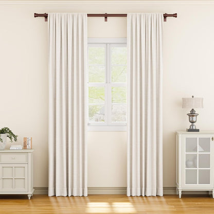 YaFex Curtain Rods 2 Pack 32-144 Inch, Heavy Duty 1 Inch Curtain Rod, Black Extra Long Adjustable Window Treatment Rods, Modern Design, Easy Installation