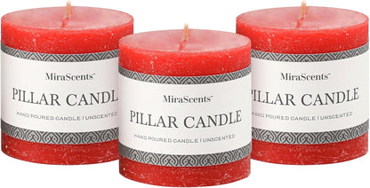 3x6 Inch Sage Green Pillar Candles Set of 3 - Unscented Spring, Long Clean Burning, Large Smokeless Dripless for Home Decor, Dinner Table, Bathroom, Rustic Decor