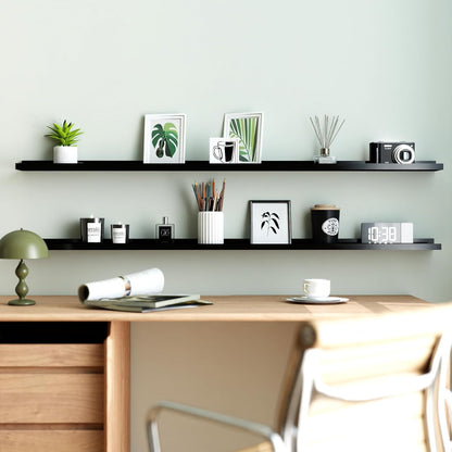 White Floating Shelves for Wall Decor, Wall Mounted Wood Storage Shelf for Bedroom, Living Room, Bathroom, Kitchen, Nursery, Display Picture Ledge Shelf with Lip Set of 2-14 Inches, White