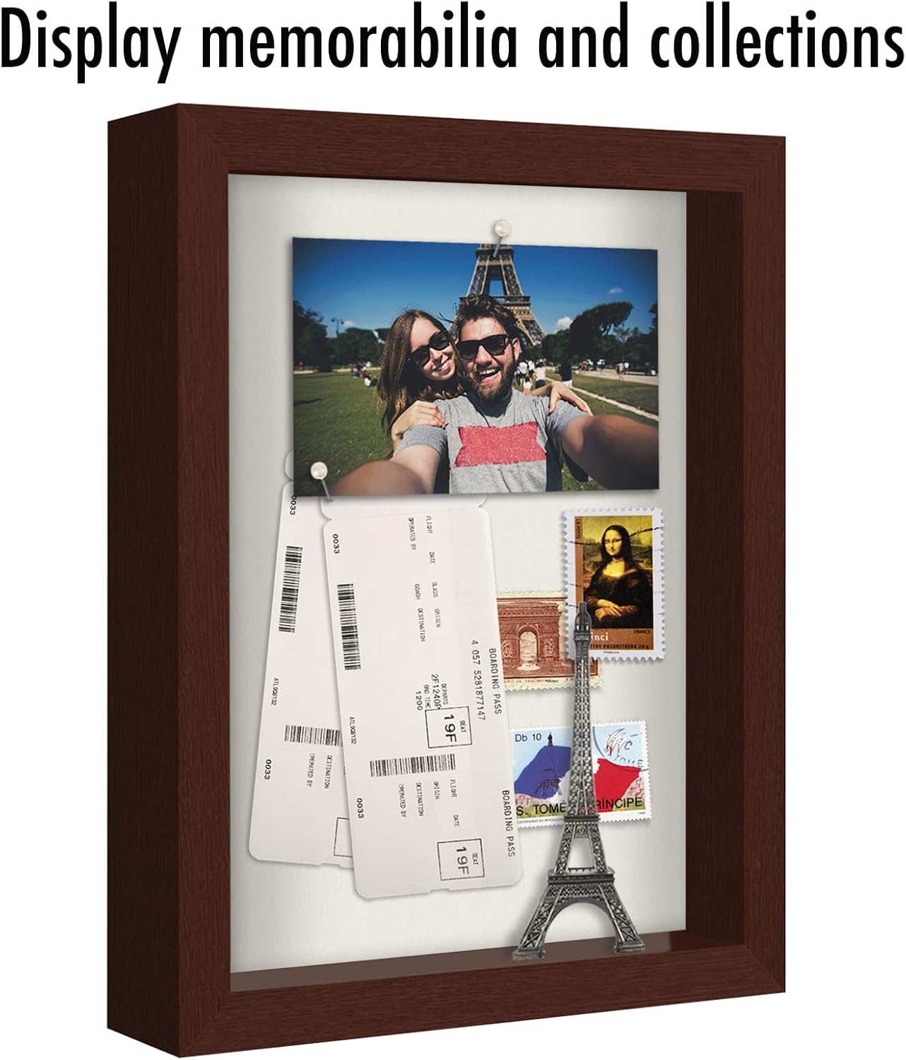 Americanflat 12x16 Shadow Box Frame with Polished Plexiglass - Silhouette Collection - Large Shadow Box Display Case for Tabletop and Wall Display - Black with Soft Felt Back