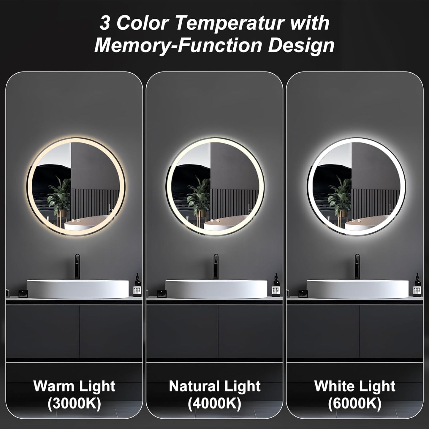 NEWBULIG 20IN Round Bathroom Wall Mirror, Modern Vanity Mirrors for Over Sink, HD Glass Decorative for Entryway, Bedroom & Living Room, Gold