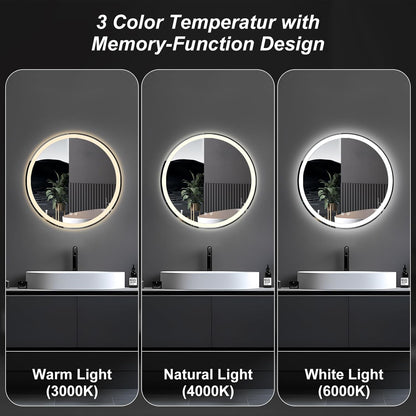 NEWBULIG 20IN Round Bathroom Wall Mirror, Modern Vanity Mirrors for Over Sink, HD Glass Decorative for Entryway, Bedroom & Living Room, Gold