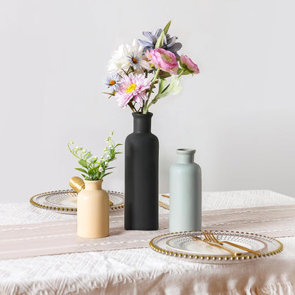 Modern Ceramic Vase Set of 5, Vases Home Decor Rustic Farmhouse Decorative Vase Pottery Vases for Bouquet Pampas Grass Dried Fresh Flowers, Table Living Room Kitchen Bedroom