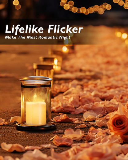 Homemory 24Pack Flickering Flameless Votive Candles,200+Hour Electric Fake Candles,Battery Operated LED Tealight for Wedding,Outdoor,Table,Halloween,Christmas Decor(Warm White,Battery Included)