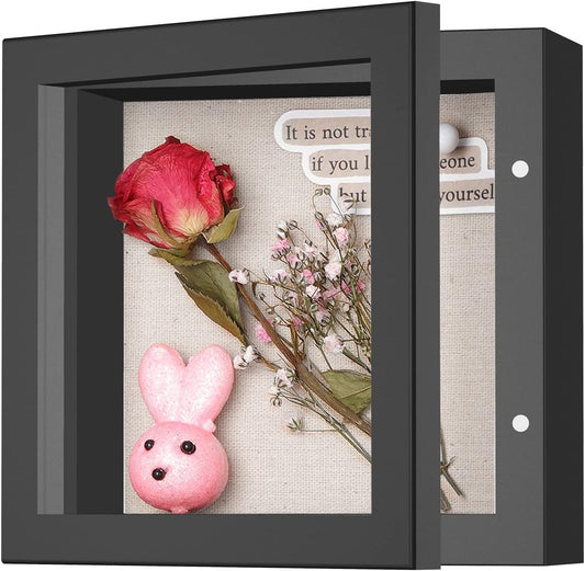 Califortree 8x10 Shadow Box Frame with Linen Back - Sturdy Rustic Memory Display Case of Flower, Pictures, Medals and More, White