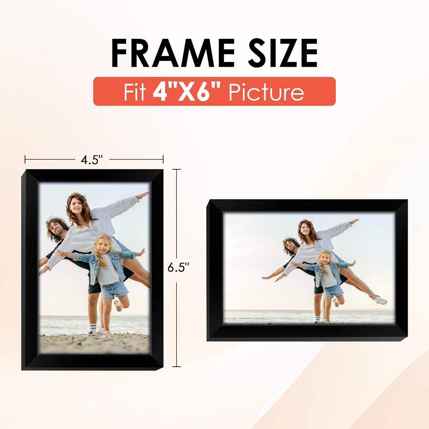 FIXSMITH 10 Pack Picture Frames Collage Wall Decor for Mounting or Tabletop Display, Gallery Wall Frame Set with Two 8x10 Black Frames, Four 5x7 Frames and Four 4x6 Frames, Multi-Pack Photo Frame Set