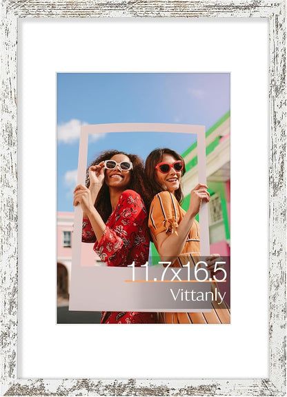 Vittanly 11x14 Picture Frame, Display Pictures 8x10 with Mat or 11x14 without Mat, Photo Frame for Wall Mounting, Black, 1 Pack - Colors B