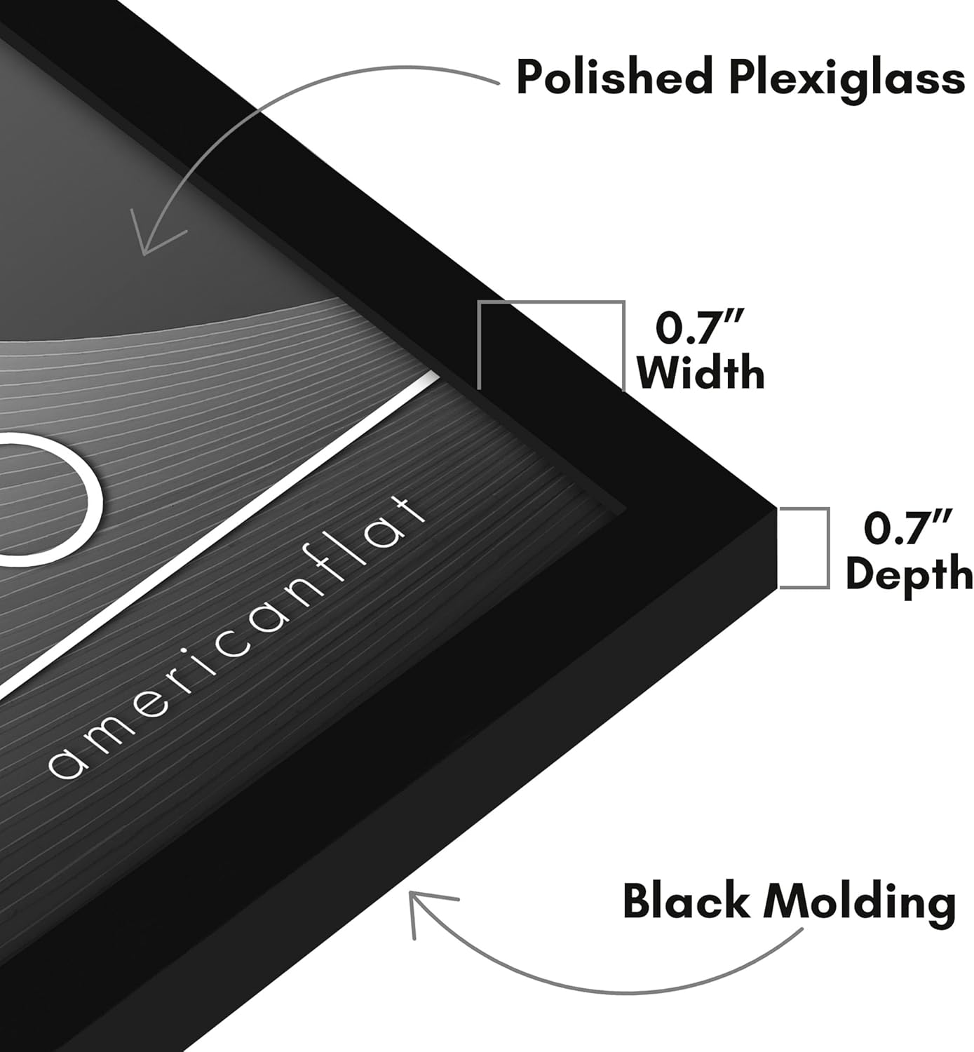 Americanflat 24x36 Poster Frame with Polished Plexiglass - Streamline Collection - Thin Border Picture Frame for Wall Display - Hanging Hardware Included - Black - Colors B