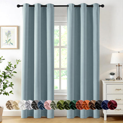 MIULEE Blackout Curtains for Bedroom Living Room 2 Panels, Thermal Insulated Room Darkening Drapes Grommet Noise Reducing Light Blocking Window Treatments 63 Inches Long 40x63 Inch Black - Colors A