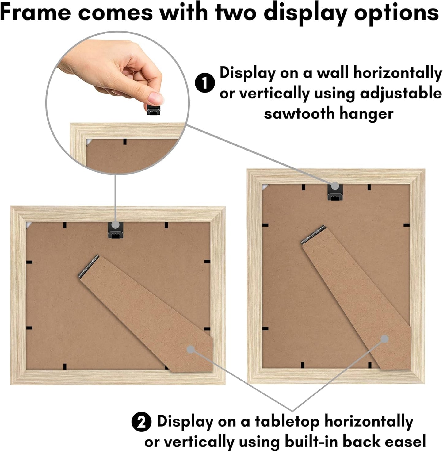 Americanflat 8x10 Picture Frame with Shatter-Resistant Glass - Use as 5x7 Frame with Mat or Display 8x10 Photo Without Mat - Signature Collection - Picture Frames for Tabletop and Wall Display - Black