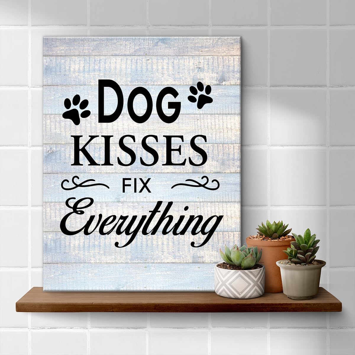 Inspirational Farmhouse Canvas Print Wall Art Decor One Small Positive Thought in the Morning Can Change Your Whole Day Sign Painting Plaque Rustic Home Decoration (8 X 8 Inches, Framed)
