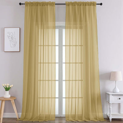 Chyhomenyc Sheer White Valances for Windows 2 Pack, Small Window Curtains for Living Room Bathroom Cafe Laundry Basement, Modern Top Dual Rod Pocket Voile Curtain, 42W x 14L inches, White - Colors C