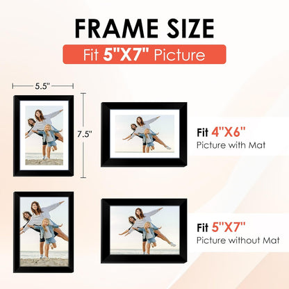 FIXSMITH 10 Pack Picture Frames Collage Wall Decor for Mounting or Tabletop Display, Gallery Wall Frame Set with Two 8x10 Black Frames, Four 5x7 Frames and Four 4x6 Frames, Multi-Pack Photo Frame Set