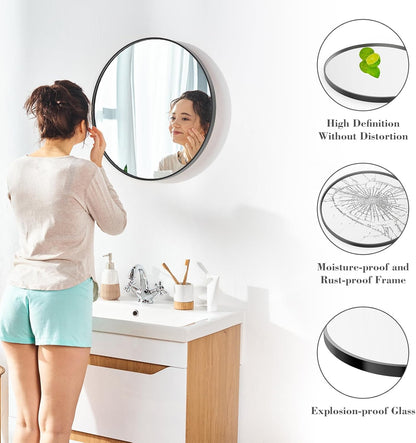 NEWBULIG Gold Round Wall Mirror 36 Inch, Bathroom Mirrors for Over Sink, Wall Decor for Bathroom, Entryway, Bedroom, Vanity