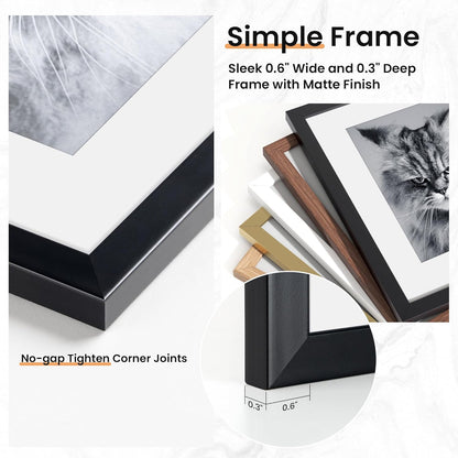 Venusmiles 20 Pack Picture Frames Collage Wall Decor, Gallery Frame Set for Wall Mounting or Tabletop Display, Multi Sizes Including 4pcs 8x10, 8pcs 5x7, 8pcs 4x6, Oak
