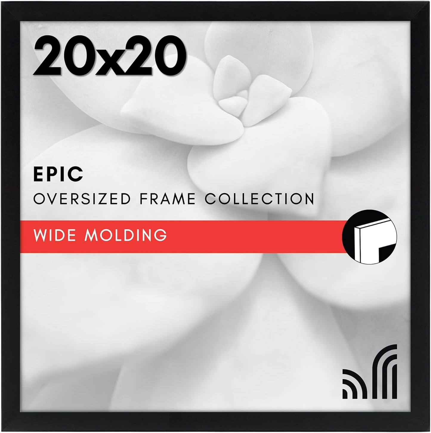 Americanflat 16x20 Picture Frame with Polished Plexiglass - Black Picture Frame - Wide Photo Frames Made of Engineered Wood for Vertical or Horizontal Wall Display - Epic Collection - Black - Colors C