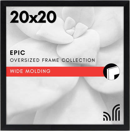 Americanflat 16x20 Picture Frame with Polished Plexiglass - Black Picture Frame - Wide Photo Frames Made of Engineered Wood for Vertical or Horizontal Wall Display - Epic Collection - Black - Colors C