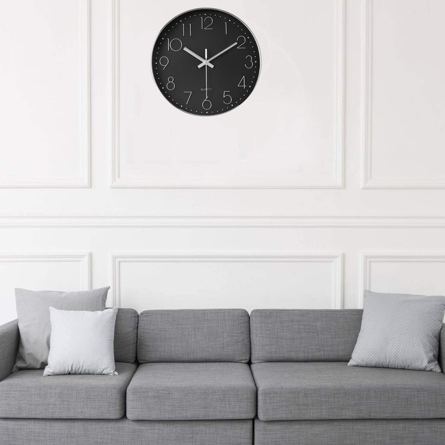 HZDHCLH Wall Clocks Battery Operated,12 inch Silent Non Ticking Modern Wall Clock for Living Room Bedroom Kitchen Office Classroom Decor (Olive Green and Gold)