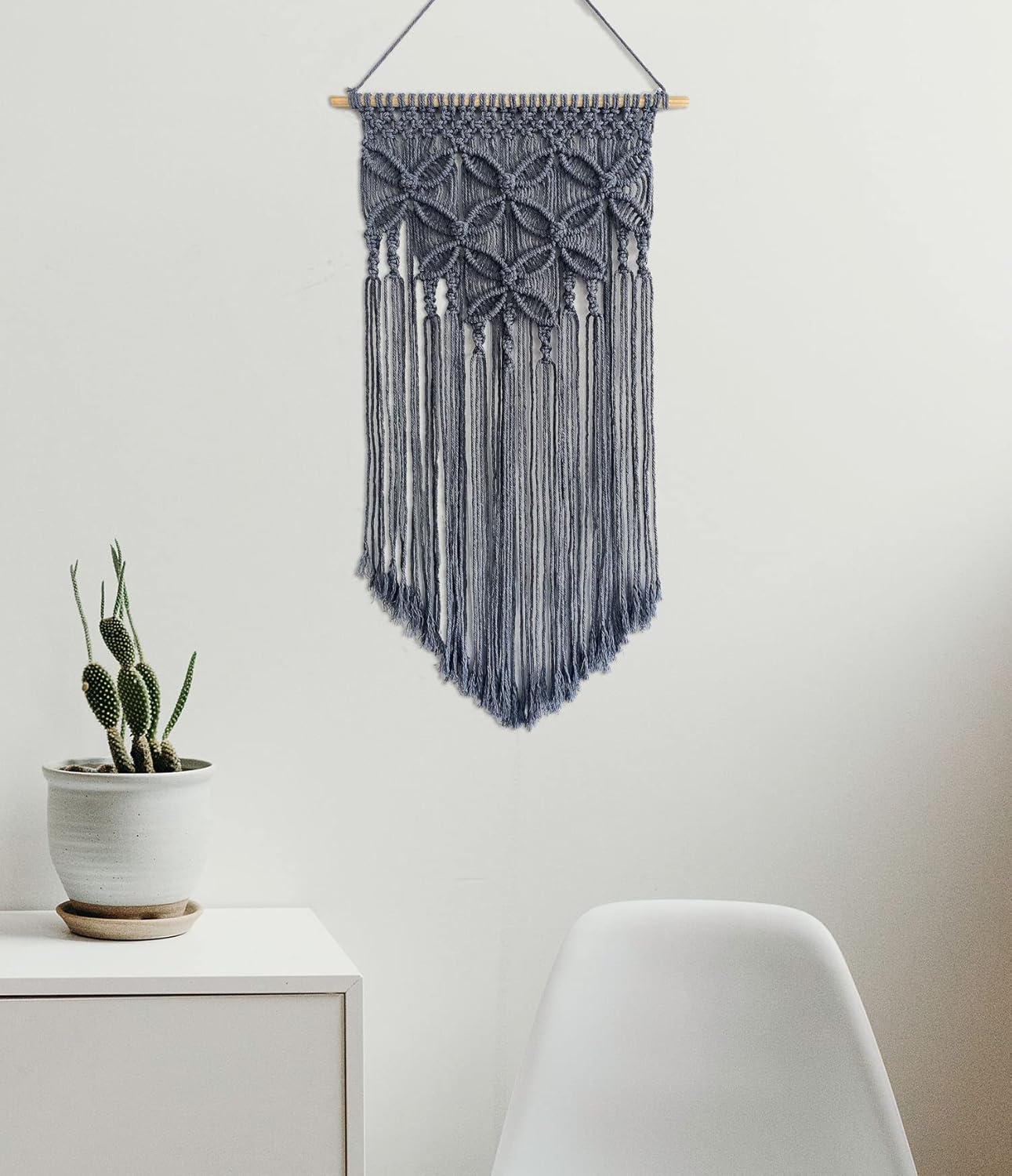 Handmade Cotton Home Decor Macrame Wall Hanging Navy