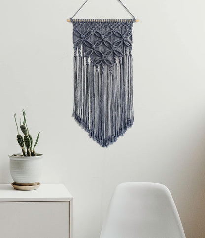 Handmade Cotton Home Decor Macrame Wall Hanging Navy