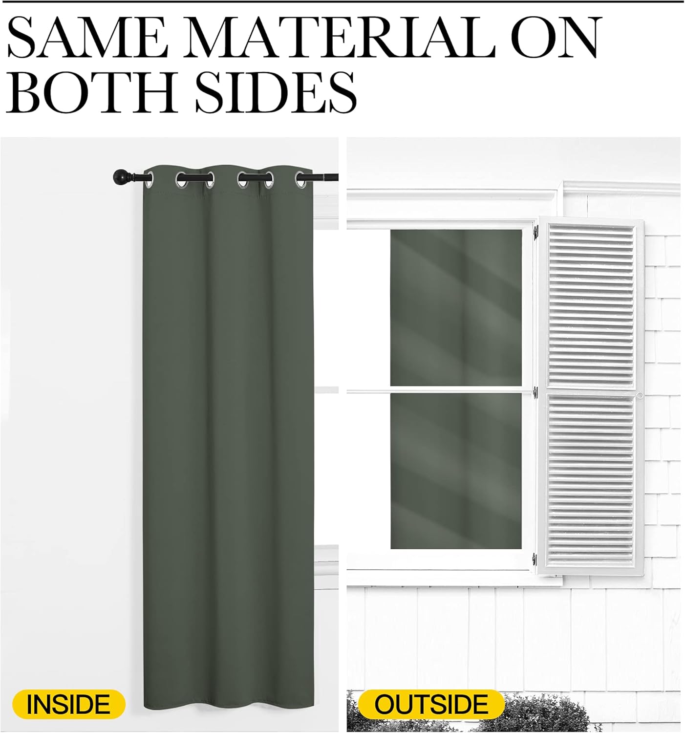 NICETOWN Halloween Pitch Black Solid Thermal Insulated Grommet Blackout Curtains/Drapes for Bedroom Window (2 Panels, 42 inches Wide by 63 inches Long, Black) - Colors C