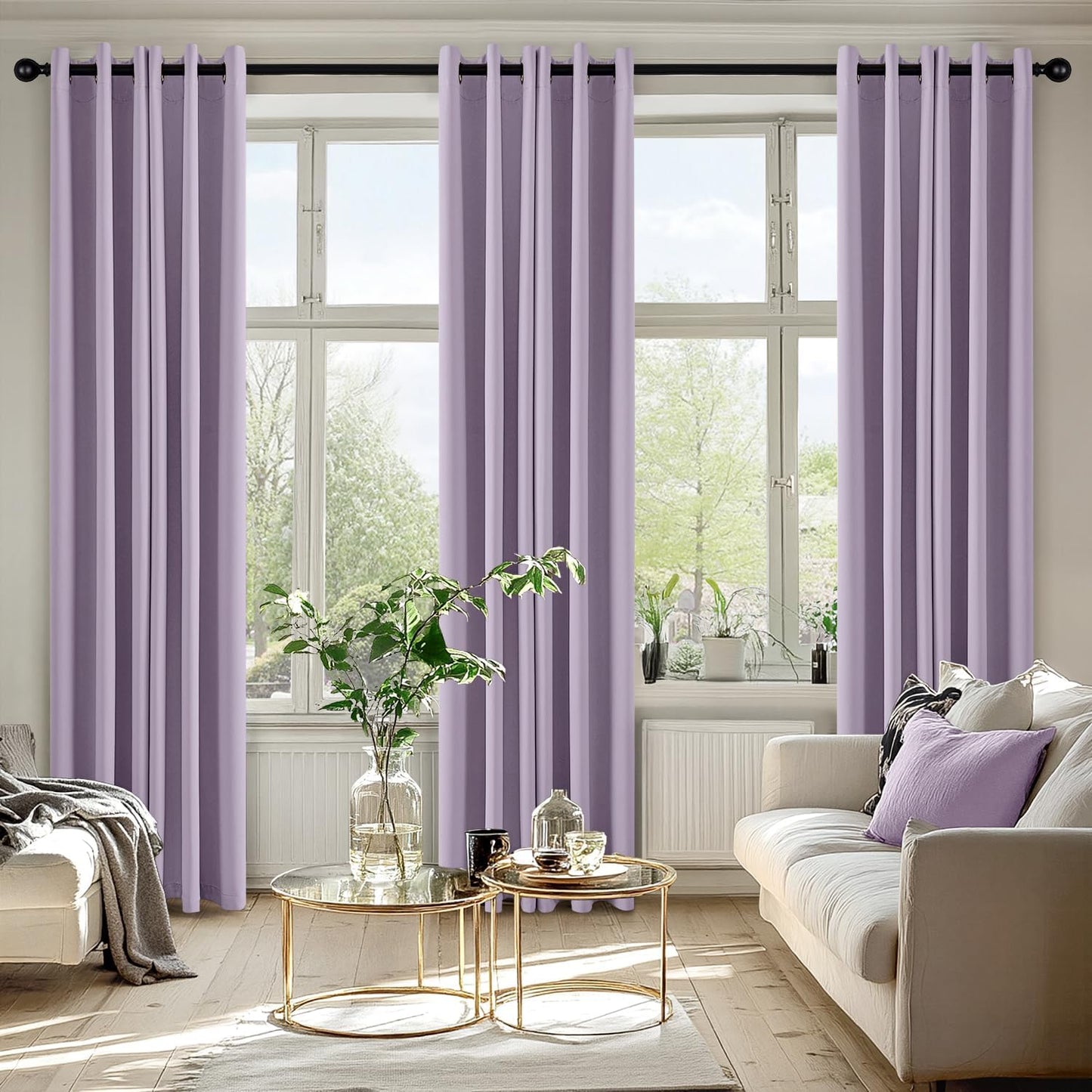 MIULEE Blackout Curtains for Bedroom Living Room 2 Panels, Thermal Insulated Room Darkening Drapes Grommet Noise Reducing Light Blocking Window Treatments 63 Inches Long 40x63 Inch Black - Colors B