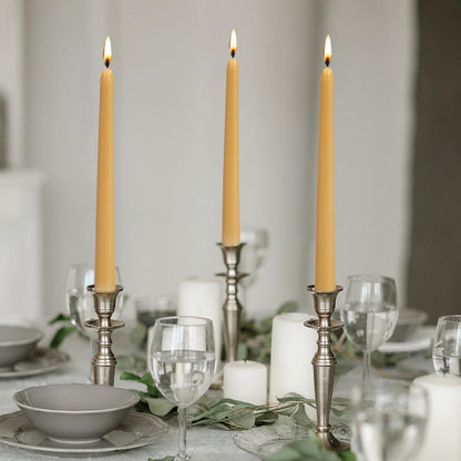 KONNI 0.87×10 Inch Ivory Taper Candles, Unscented and Smokeless Tall Candlesticks, 10 Pack Tapered Candles with Cotton Wicks, Long Burning, Ideal for Weddings, Dinner Parties, and Home Décor