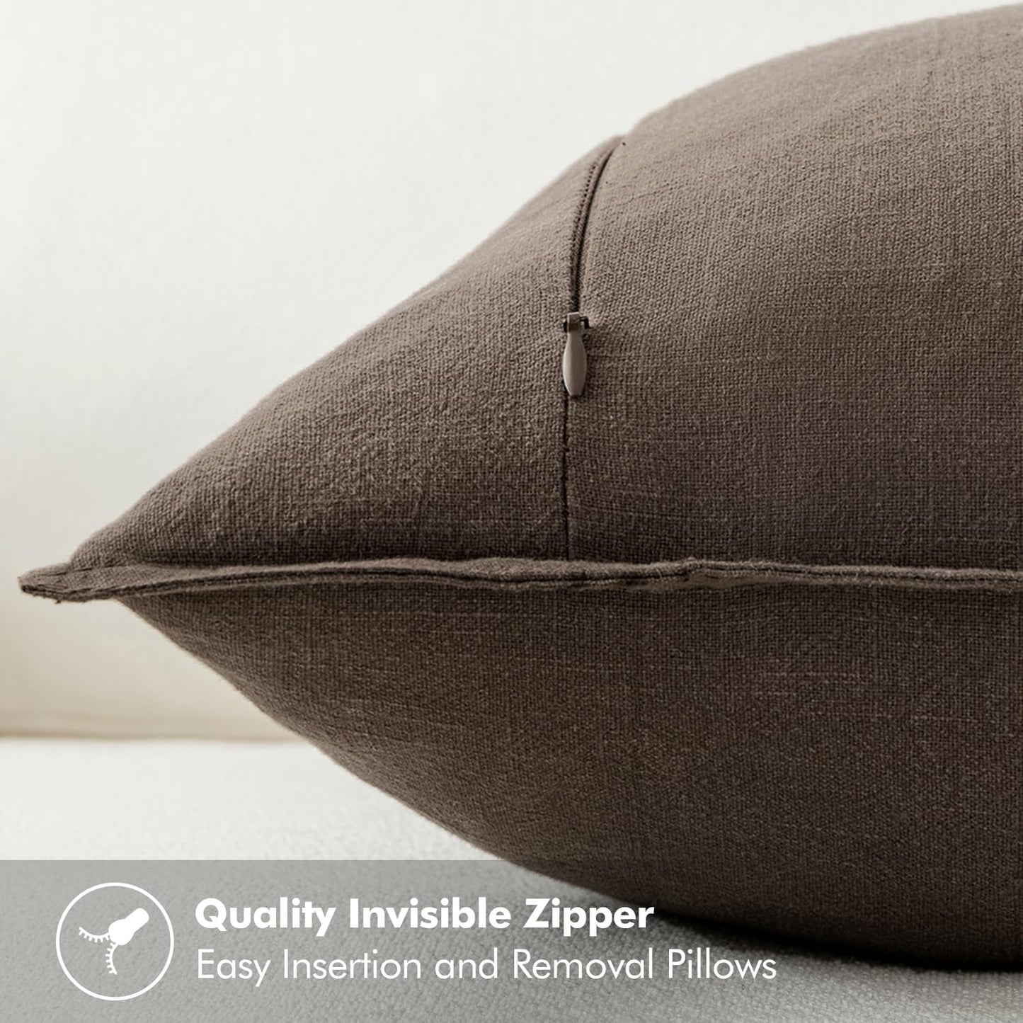 MIULEE Decorative Linen Euro Sham Pillow Covers 26x26 Cream White Boho Farmhouse Neutral Couch Throw Pillows for Bed Pack of 2 Accent Modern Pillowcase Sofa Livingroom Home Decor