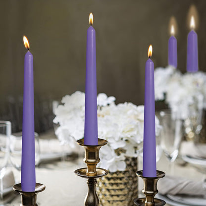 BOLSIUS Ivory Taper Candles - 10 Pack Unscented 10 Inch Dinner Candle Set - 8 Hours Burn Time - Premium European Quality - Smokeless and Dripless Household, Wedding, Party, and Home Décor Candlesticks