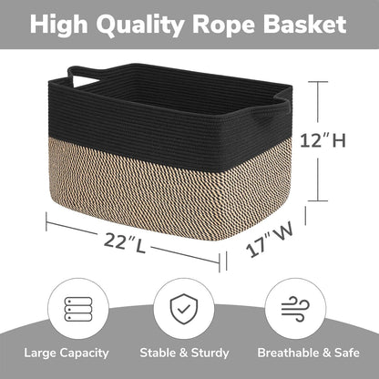 Goodpick Cube Storage Bins - Towel, Book, Cloth, Shoes, Closet Shelf Woven Baskets for Office, Baby Laundry, Toys, 13''x10''x9''