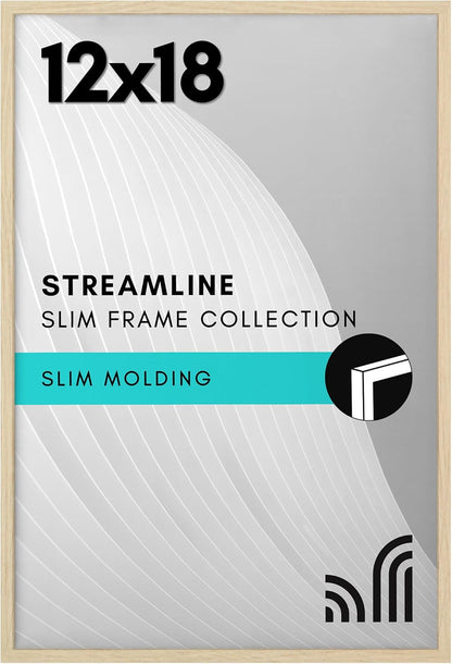 Americanflat 24x36 Poster Frame with Polished Plexiglass - Streamline Collection - Thin Border Picture Frame for Wall Display - Hanging Hardware Included - Black - Colors B