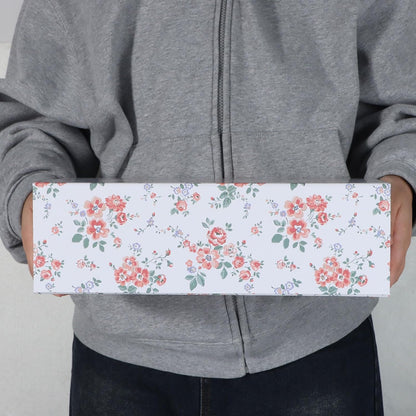 LFBOX Floral Gift Box with Magnetic Lids 13.8x8.3x4.4 in, Large Bridesmaid Proposal Boxes, Rectangle Wedding Decorative Storage Box 1 Pack