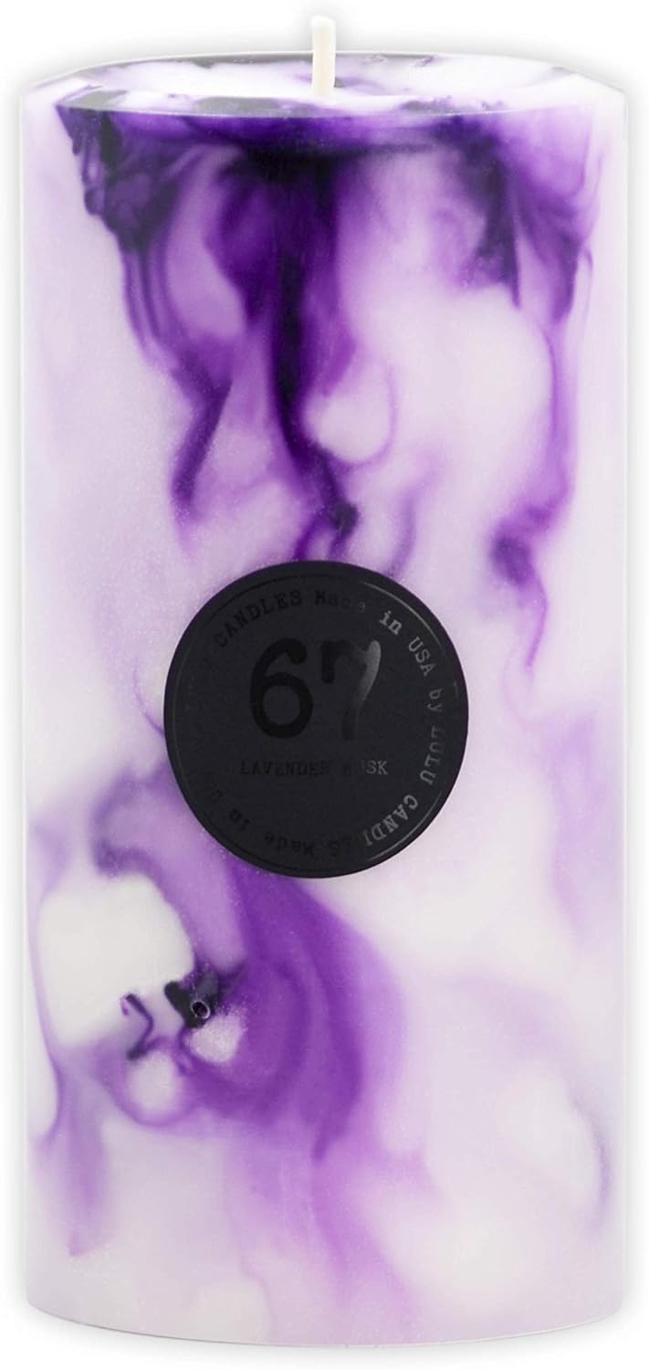 Lulu Candles - Jasmine, Oud & Sandalwood (3x6 Pillar Candle) - Highly Scented Premium Candles in Gifable Box for Home and Office - 100% Cotton Wick - Slow Burning & Long Lasting