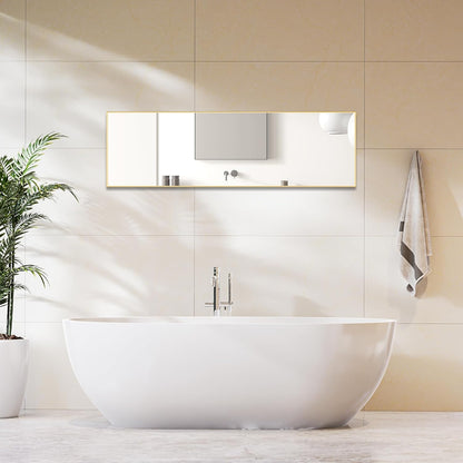 DUMOS Full Length Mirror 64"x21" Full Body Floor Mirror for Bedroom or Cloakroom, Can Stand Alone, Hang or Lean Against Wall, Tall Wall Mirror with Stand, Black