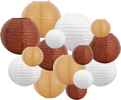 BEISHIDA 10Pcs White Paper Lanterns Decorative Chinese/Japanese Hanging Round Paper Lanterns Lamp for Birthday, Wedding, Christmas, Bridal, Home Decor, Party Decoration(Size of 4”, 6”, 8”, 10”)