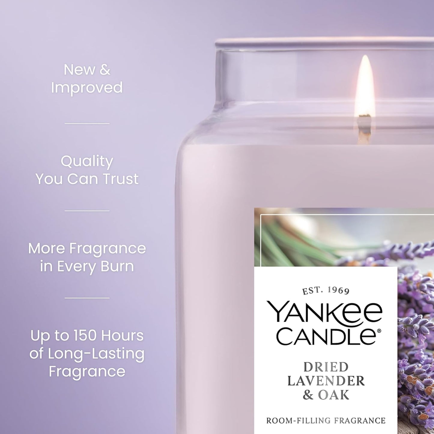 Yankee Candle Lilac Blossoms Scented Candle, 22oz Large Jar with up to 150 Hour Burn Time, Giftable, Birthdays
