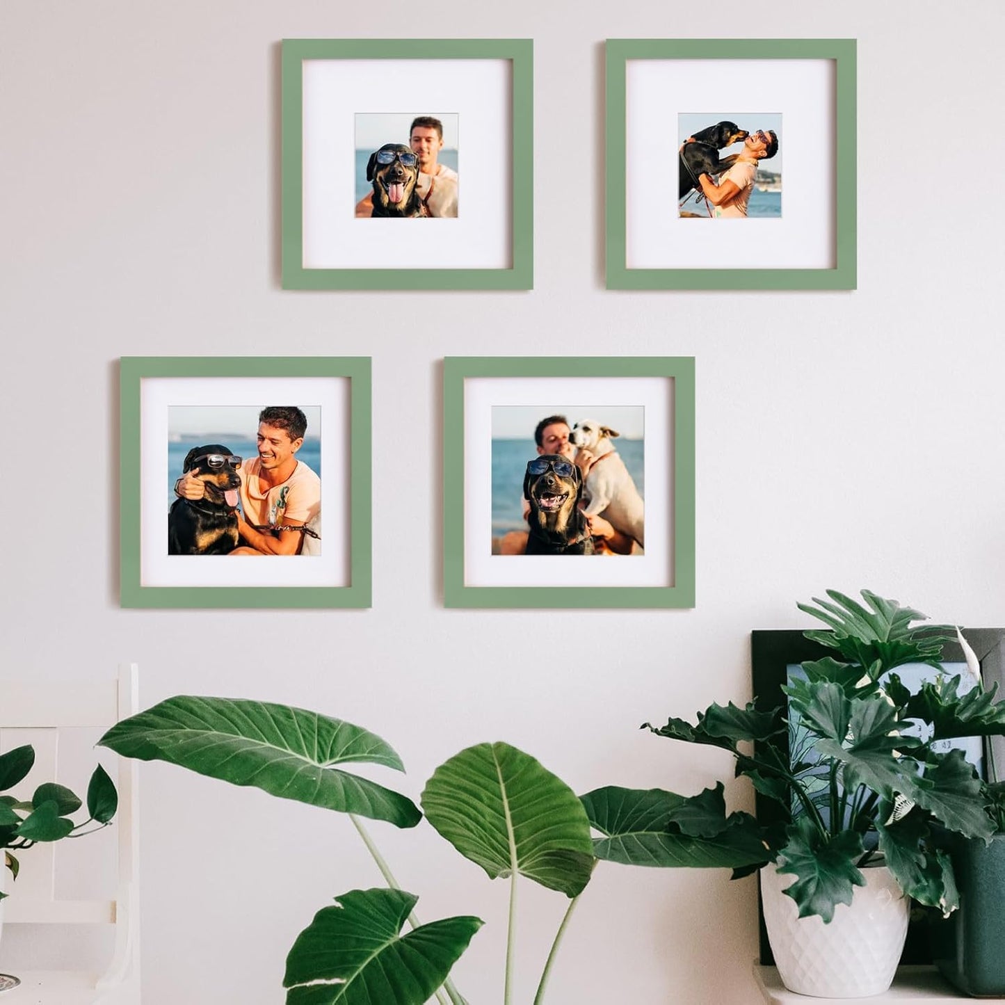 Egofine 12x16 Picture Frame Black, Covered by Plexiglass Made of Solid Wood, Display Pictures 9x12 and 11x14 with Mat or 12x16 Without Mat, for Wall Mounting Photo Frame - Colors A