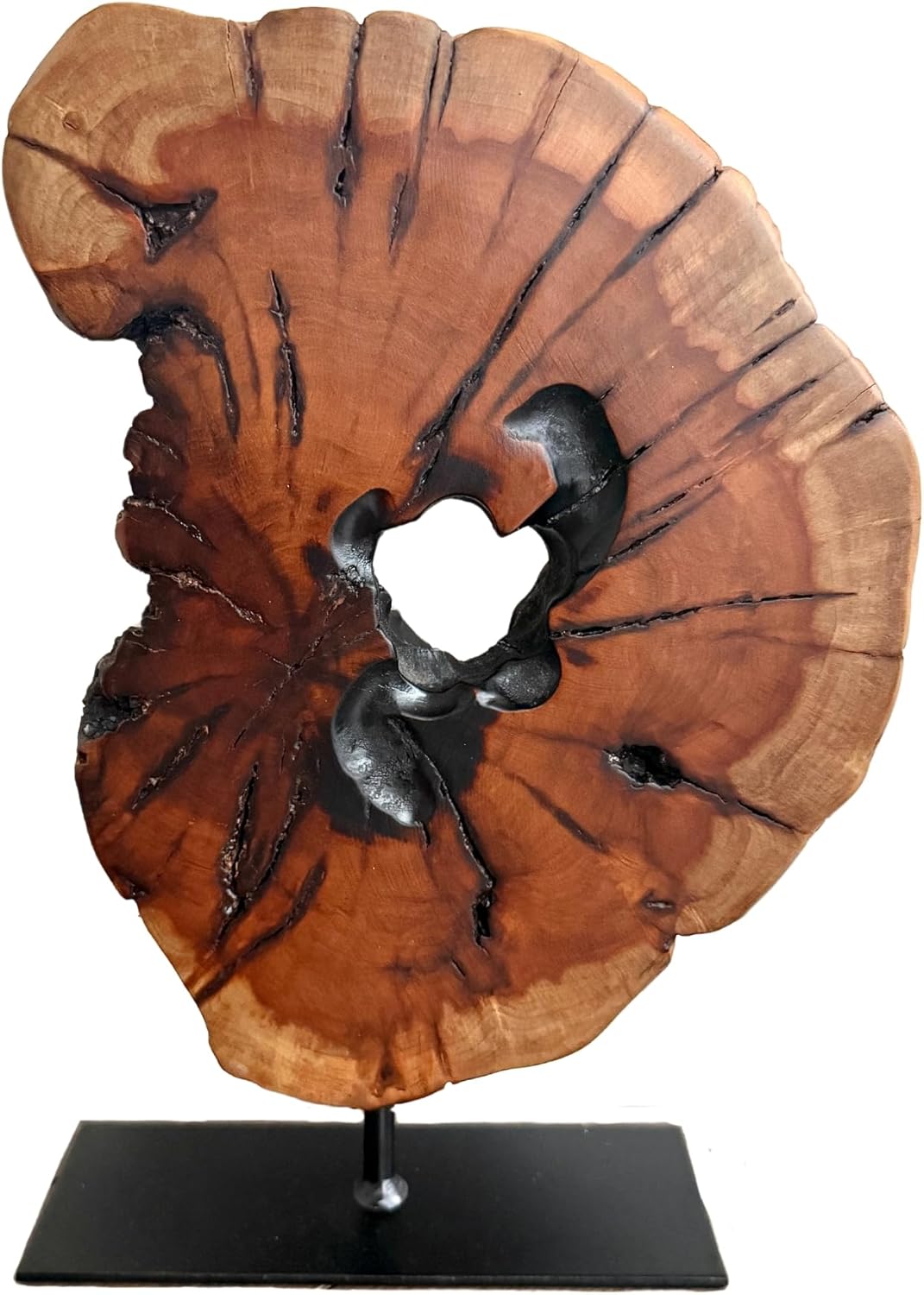 Irregular Handcarved Root Wood Sculpture, Wood Tabletop Abstract Standing Sculpture for Home Decor Natural Edge Tabletop Statue Tree Stump - Small (W7.75in x H11in)