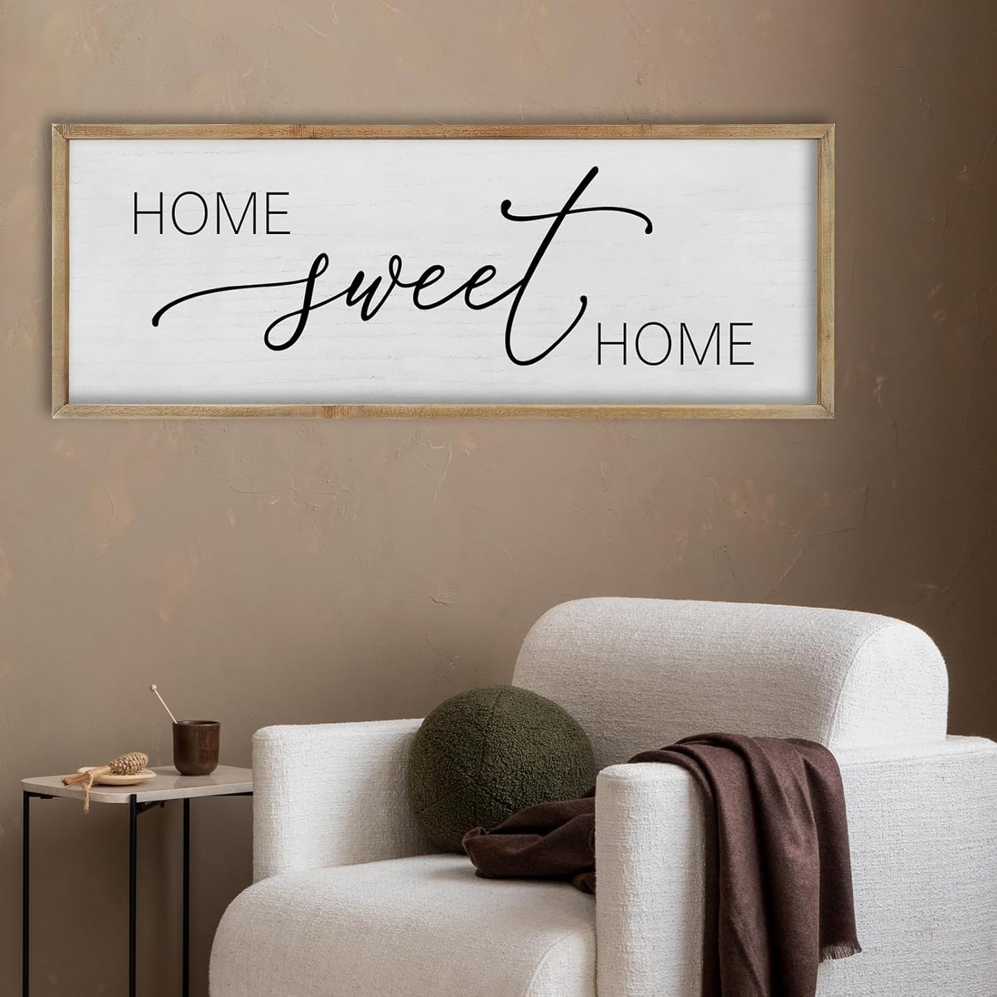 FZMHASLWW Gather Sign Wall Decor 32"×12" Large Wooden Framed for Dining Room Simple Home Kitchen Hanging Art (Wood)