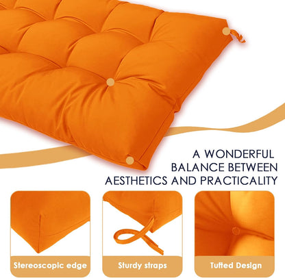 MTMR Outdoor Bench Cushion-44X19 Water-Repellent Tufted Porch Swing Cushions with High Elasticity PP Cotton and Ties Fade-Resistant Patio Outdoor Chair Cushion for Bench Furniture, Indoor Seat Cushion