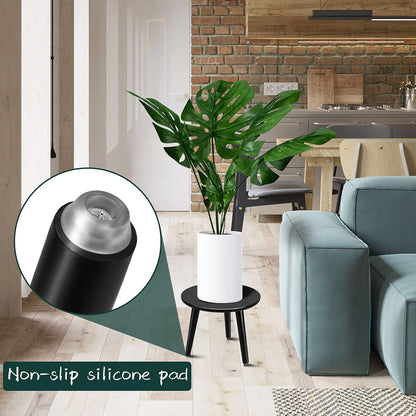 Uneedem Wood Mid Century Plant Stand for Indoor Plants, Modern Table, Tall Holder for Flower Pots, Small Round Side/End Table(A2 White, High: 16.5")