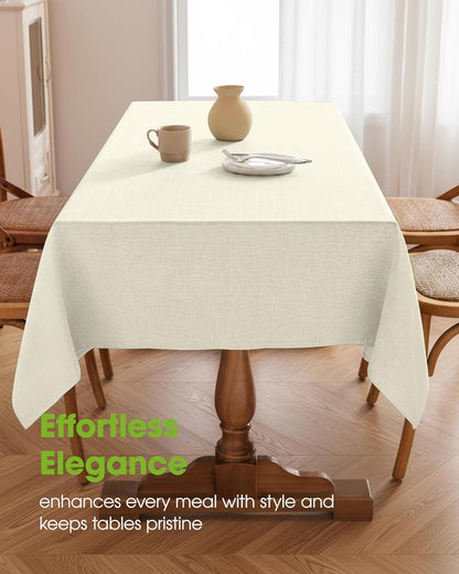 Pureegg Rectangle Linen Tablecloth Waterproof & Stain Resistant, Wrinkle-Free Table Cloth Adds Elegance and Protection, Ideal for Dining, Party, Wedding and Outdoor, 52 x 70 Inch, Sage Green