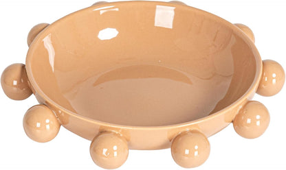 Bloomingville 9.75 Inches Stoneware Bowl with Orbs and Reactive Glaze, Black