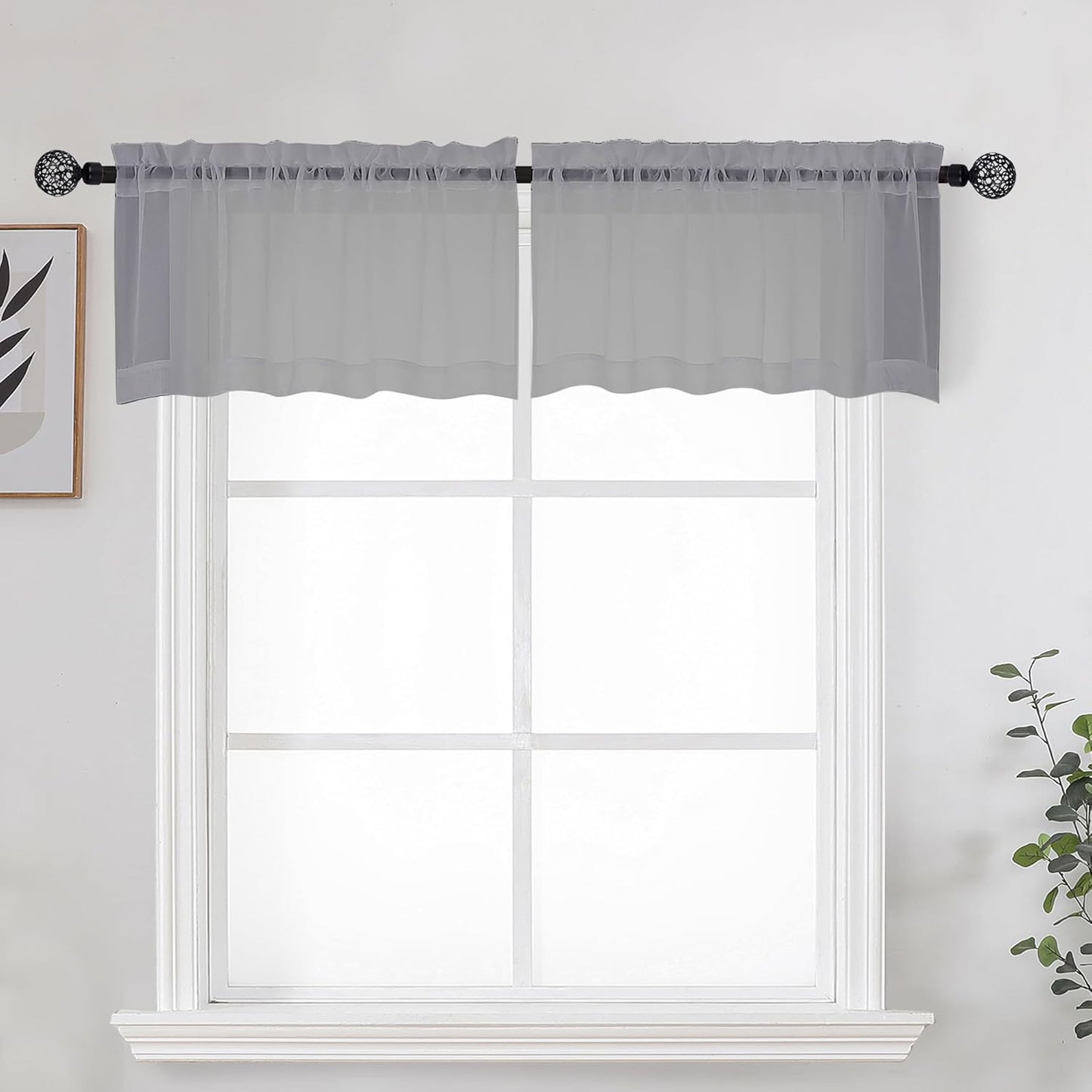 OWENIE Sheer Curtains 84 inches Long 2 Panels Set for Living Room/Bedroom, Rod Pocket Voile Sheer Panel Drapes, White, 2pcs, Each 42" W x 84" L - Colors A