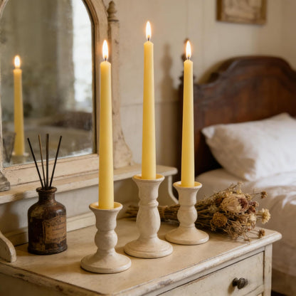 12-Pack Olive Green Taper Candles, 10 Inch Unscented Dripless Candlesticks, Long-Lasting Burn Time of 7-8 Hours, Perfect for Christmas Home Décor Spring and St. Patrick's Day