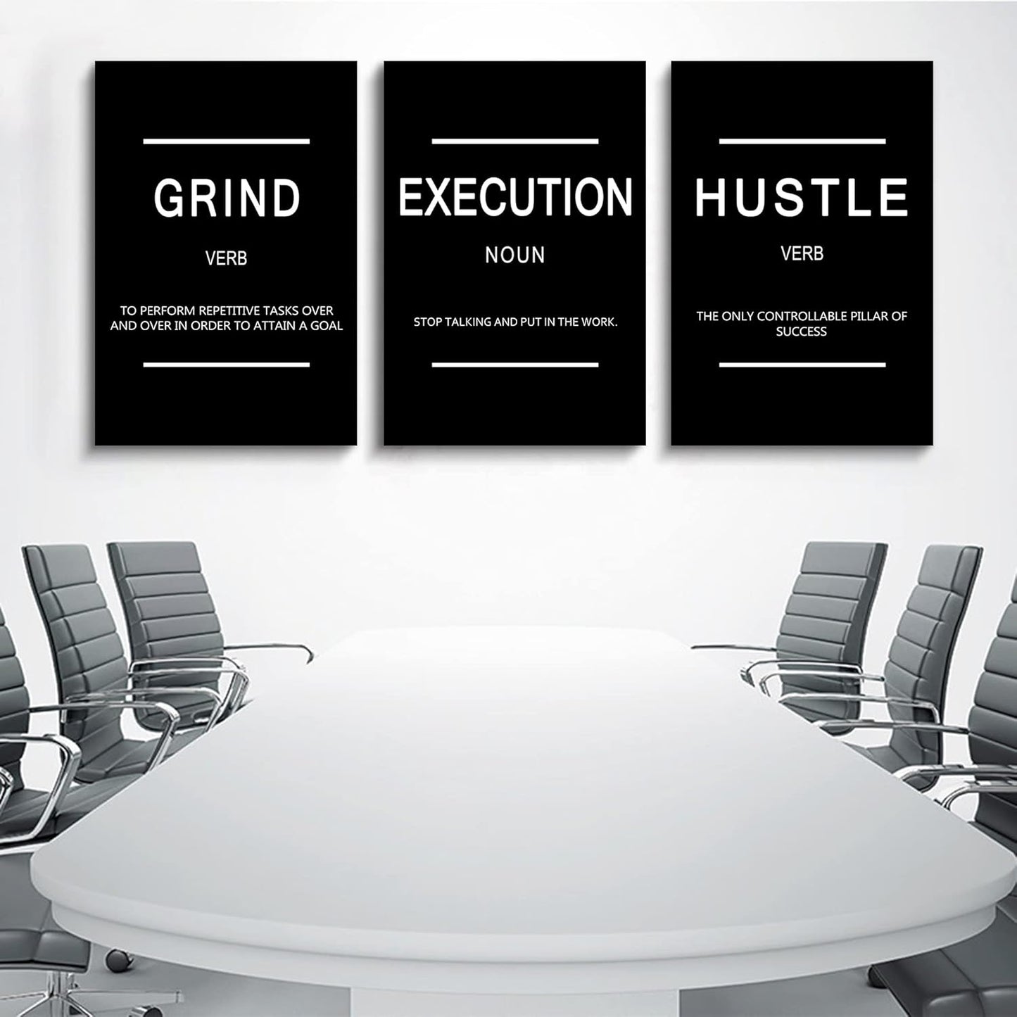 Inspirational Canvas Painting Wall Art -EPHANY ART,Mindset Quotes Prints, Success Framed Entrepreneur Poster Positive Quotes Wall Poster for Home Office Workplace (M-3pcs,12x16inchx3pcs)