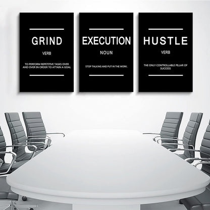 Inspirational Canvas Painting Wall Art -EPHANY ART,Mindset Quotes Prints, Success Framed Entrepreneur Poster Positive Quotes Wall Poster for Home Office Workplace (M-3pcs,12x16inchx3pcs)